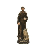 Northlight 12 St Francis of Assisi с вълк и бели гълъби религиозна фигура