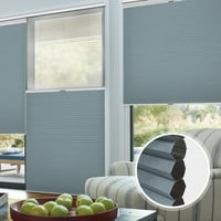 Keego ден и нощ безжичен клетъчен нюанс регулируем двойно използване Honeycomb Window Shade Light Filtery Cheer и Blackout Light Slate Blue 45.5 W 64 H