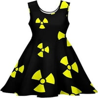 Ядрена радиация Дамски лятна рокля люлка Смешно печатни сарафан мини без ръкави