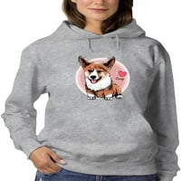 Corgi smile i heart corgi hoodie жени -Маг от Shutterstock, женски 3x -голям