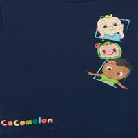 Кокомелон суитчър и тениска с полар за бебе и малко дете, 2 опаковки, размери 12м-5т