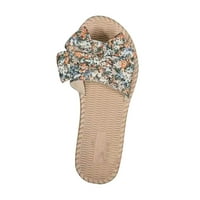 Giligiliso Clearance Дамски сандали дами качулка кърпи с чехли с флорални папии плоски сандали дъно джапанки