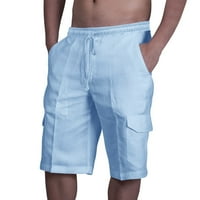 Aueoeo късо за мъжки, летни ежедневни шорти за теглене на теглене, свободни приспособяващи се бързо сухи леки тренировъчни къси панталони тренировъчни шорти с джобове