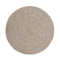 Превъзходен сплетен вътрешен килим на открито, 6 'кръг, шисти бял