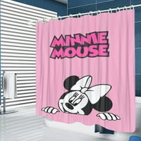 Мики мишка печат душ завеса модна завеса за баня комплект полиестерни фибри декорация за баня за баня за баня декор, S-35.43x