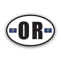 Овален овален стикер Oregon Flag - самозалепващ винил - устойчив на атмосферни влияния - направен в САЩ - V или евро