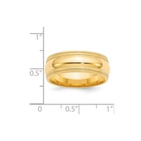 14к пръстен от жълто злато Сватбена Милграйн комфорт