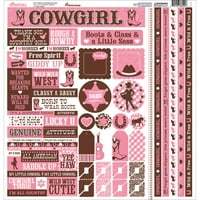 Cowgirl Cardstock Мулти стикери 12 x12