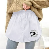 Женски поли на мини долна пола долна пола за почистване на риза с удължаване на ризата с копчета удължаване на ризата отгоре отгоре