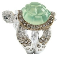 Момичета Rhinestone Inlaid Turtle Ring Wedding Engagoboyst Bewelry Gift Alloy Rhinestone Gold