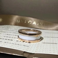 Розово злато и стерлингов сребърен пръстен с двойна лента, черно-бяла керамика, златен сложен сребърен пръстен за сребърен канал