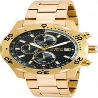 Invicta Men's Specialty Blue Dial Gold Plated Steel Chrono Watch