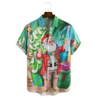 Мъжки ризи с къс ръкав Коледна хавайска риза за мъже Топс 3D отпечатани летни ваканции Мъжки дрехи