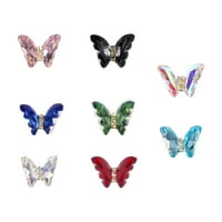 Huanledash Nail Art Decor Shining Триизмерен гланц Не избледнява Diy Fau Crystal Manicure Craft Butterfly Charm Charm Salon