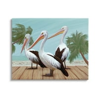 Ступел индустрии тропически Пеликани Плаж крайбрежна алея Живописна галерия увити платно печат стена изкуство, дизайн от Зивей ли
