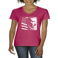 Arti - Женска тениска V -образно деколте - Мартин Лутър Кинг -младши