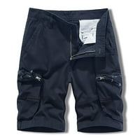Sawvnm Cargo Pants Men's Plus Size Cargo Shorts Мултипокета спокойни летни плажни къси панталони Страхотни подаръци за по-малко тъмносин xxxl