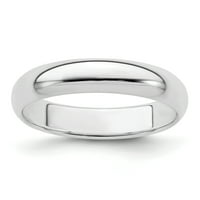 Стерлинг Сребро родий покритие половин кръгла лента пръстен размер 13