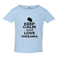 Запазете спокойствие и обичайте Танзания кънтри нация Патриотично дете деца тениска