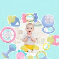 Комплект дрънкалки за бебешки играчки, бебешки схващащи играчки, въртящи се треперещи камбани музикални играчки комплект ранни образователни играчки със съхранение BO за малко дете новородено бебе 3, 6, 9, месец