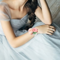 Перли китката корсаж еластични Цветя Ръчни Корсажи Гривни Аксесоари за сватба