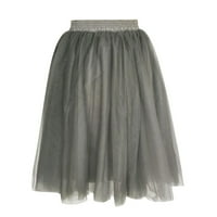 Дамски поли, летни поли за жени, висококачествена плисирана пола с плисирана пола на коляното пола за възрастни тъмно сиво s