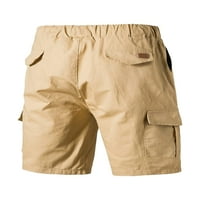 Sunisery мъжки товарни къси панталони еластична талия на летните къси панталони с джобове спокойно прилягане летни ежедневни шорти за работа шорти