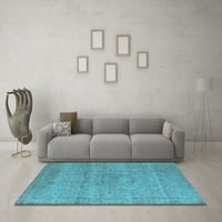 Ahgly Company Indoor Square Oriental Light Blue Industrial Area Rugs, 6 'квадрат