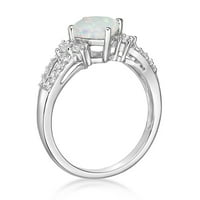 Джей сърце дизайни Стерлингово Сребро създаде Опал и създаде пръстен от бял сапфир