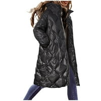 pgeraug дамски върхове солиден цвят цип с качулка дълъг яке зимни палта за жени черни xl