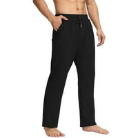 Htwon Мъжки случайни улични дрехи ледени копринени панталони панталони, с джобове с цип, бой спортни панталони