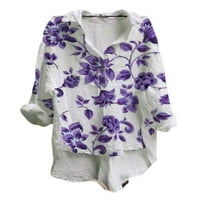 Uerlsty дамски бохо флорален v шия торбисти туника върхове лятна ваканционна блуза риза плюс размер