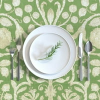 Памучна сатенена покривка, 70 108 - пролетно зелено дамаска френски флорален печат обичай покривки за маса от лъжица цвете