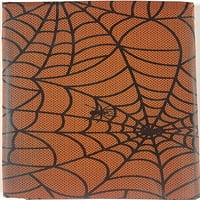 Призрачен за Хелоуин фланелен поддръжка на винилова покривка: Призрачни паяци тъкат нечестивите си мрежи