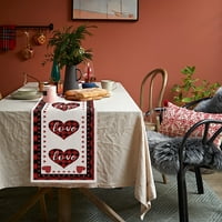 Нов ден на Свети Валентин таблица флаг любов Каре Памук печатни дома декорация покривка