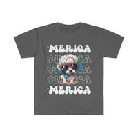 Poodle 'Merica Patriotic T-Shirt Сладка бяла пудел 4 юли кучешка риза