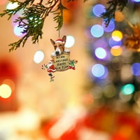 Коледни орнаменти орнаменти подарък печат дърво куче куче Коледно украшение домашен декор ясни мъниста за врати сватбени декорации на Блинг Пиле Коледа орнамент със светлини