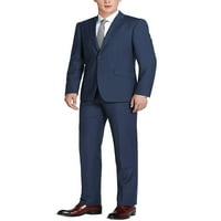 Мъжки тънък годни 2-парче костюм Единична гърди копчета блейзър яке & плоски Панталони костюм комплект за мъже
