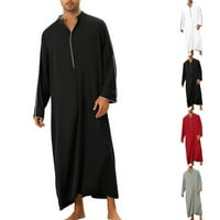 Плюс мъже мюсюлманско облекло торбист арабски саудитски дълъг ръкав jubba thobe robe дълга рокля
