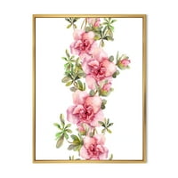 Дизайнарт 'букет от лилави и розови цветя' къща в рамка платно за стена арт принт