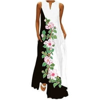 Киплики клирънс рокля за благодарност за жени дълги с раирана флорална рокля без ръкави за без ръкави