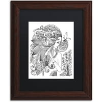 Търговска марка изобразително изкуство цвете момичета 24 платно изкуство от Кцдодхарт Черен мат, дървена рамка