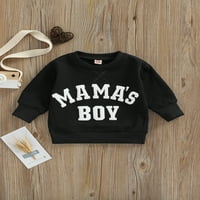 Lieserram Little Boy Sweatshirt Baby Thddler Kid Letter Print Long Loweve Pullover върхове месеци 2t 3t 4t ежедневни дрехи