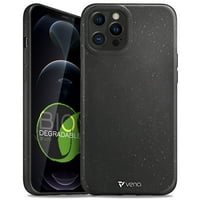 Vena ECO BIODEGRAGRABLE CASE, съвместим с Apple iPhone Pro Ma, екологичен тънък защитен калъф - черно