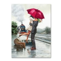 Изобразително изкуство 'двойка на гарата' платно от Студио Макнийл