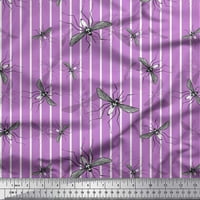 Soimoi Orange Rayon Fabric Stripe & Mosquito Issects Print Fabric край двора