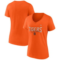 Жените фанатици маркови оранжеви Детройт тигри резултат от Втора в-врата тениска