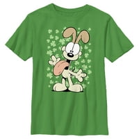 Момче Garfield St. Patrick's Day Odie Lucky Shamrocks Graphic Tee Kelly Green Small