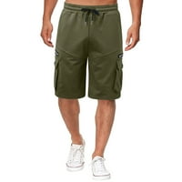 Армия зелени Плюс размер шорти Мъжки лятото памук пет точки панталони мулти-Джобен цип ежедневни Гащеризони