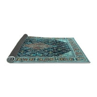 Ahgly Company Indoor Square Medallion Светло сини традиционни килими, 3 'квадрат